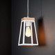 Modern White Chic Pendant Light Timber and Iron, Adjustable Cord Modern White Chic Pendant Light Timber and Iron, Adjustable Cord